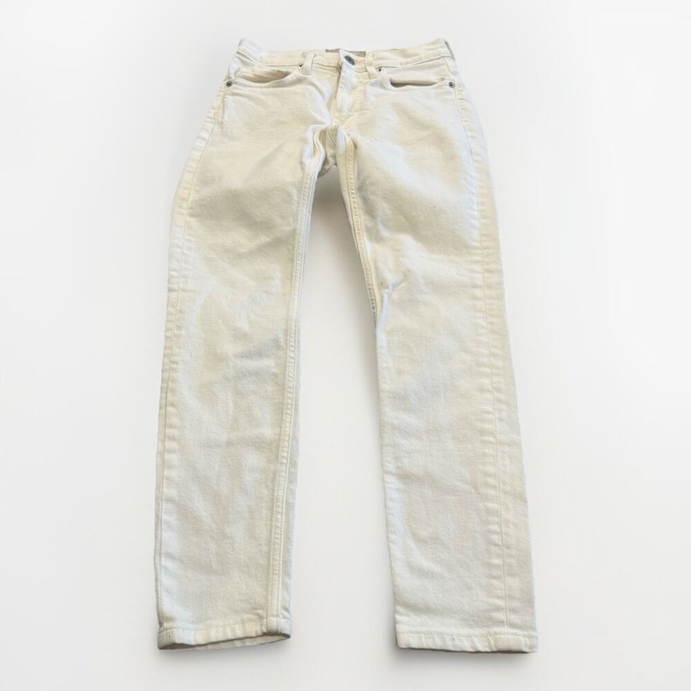 Everlane Womens White Denim Cotton Blend Straight Leg Ankle Jeans Size 24